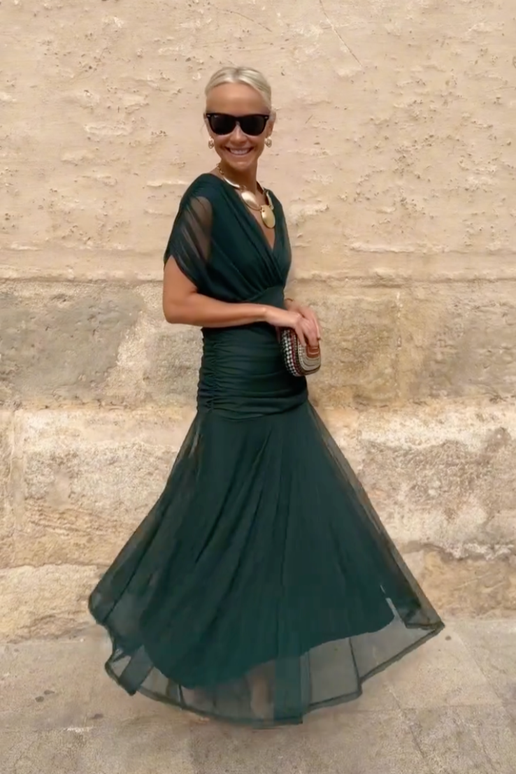 Louise | Vestido Maxi de Fiesta Elegante con Escote en V