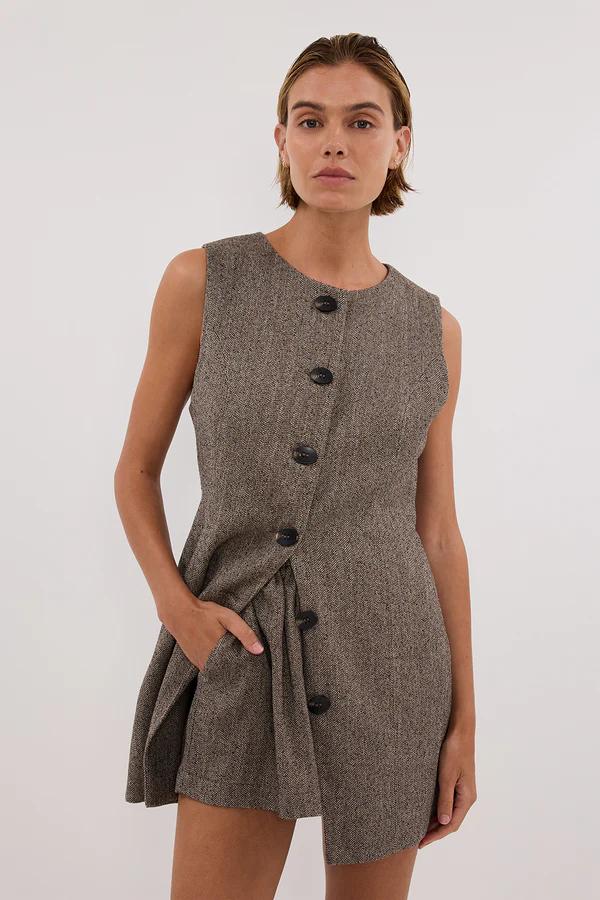 Conjunto Frankie Choc Tweed™ – Sofisticación Tailored en Dos Piezas