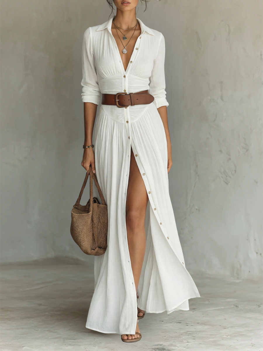 Vestido Lino Pure Elegance™ – Frescura Ancestral, Estilo Moderno