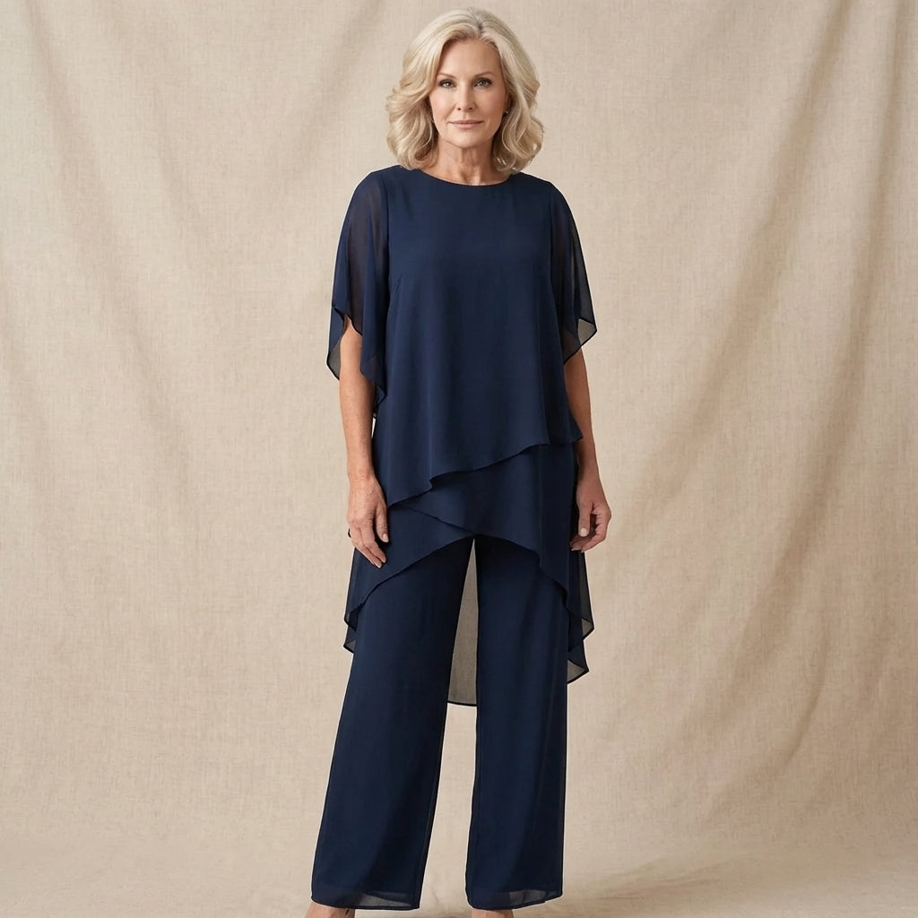 Clara | Top Drapado con Pantalones Palazzo