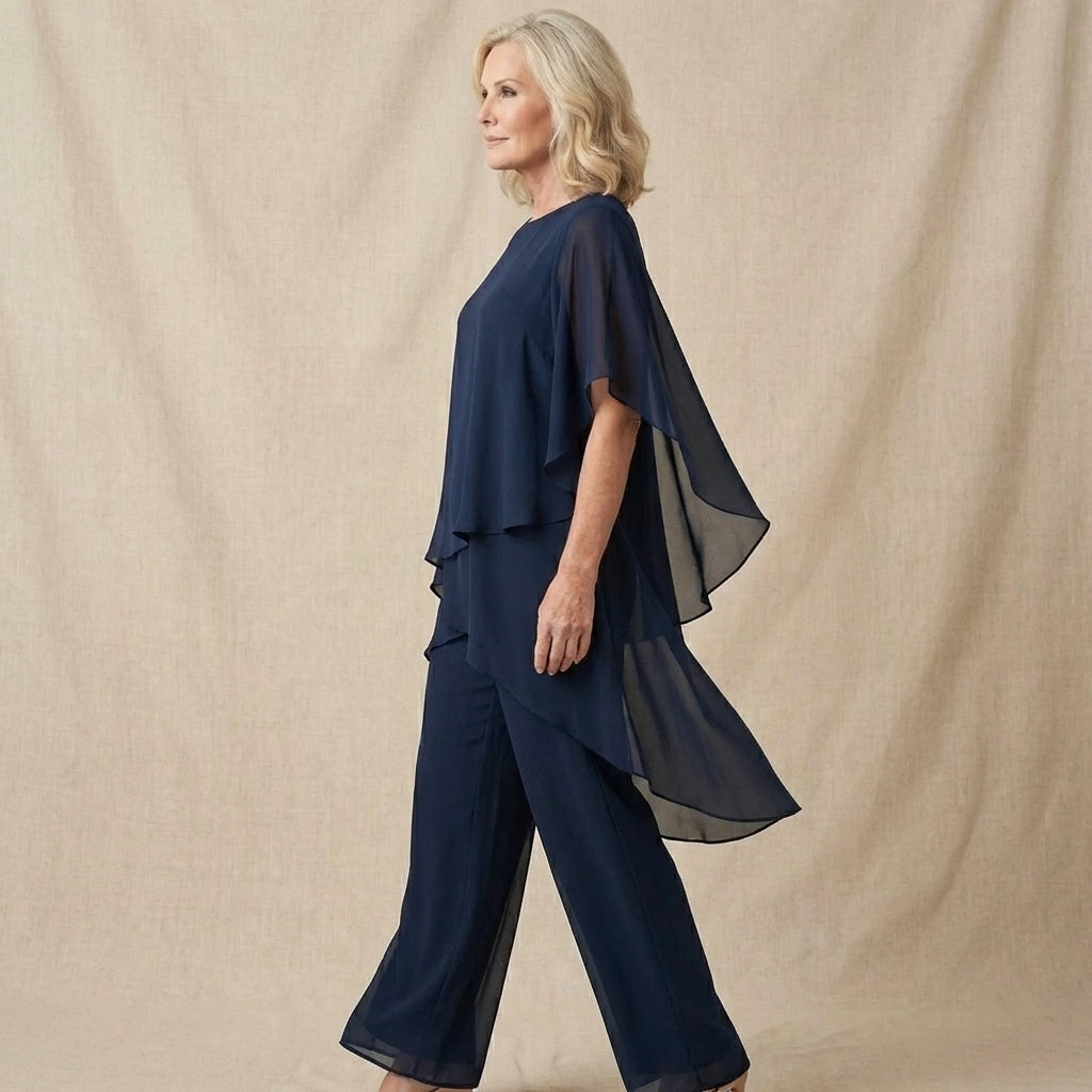 Clara | Top Drapado con Pantalones Palazzo