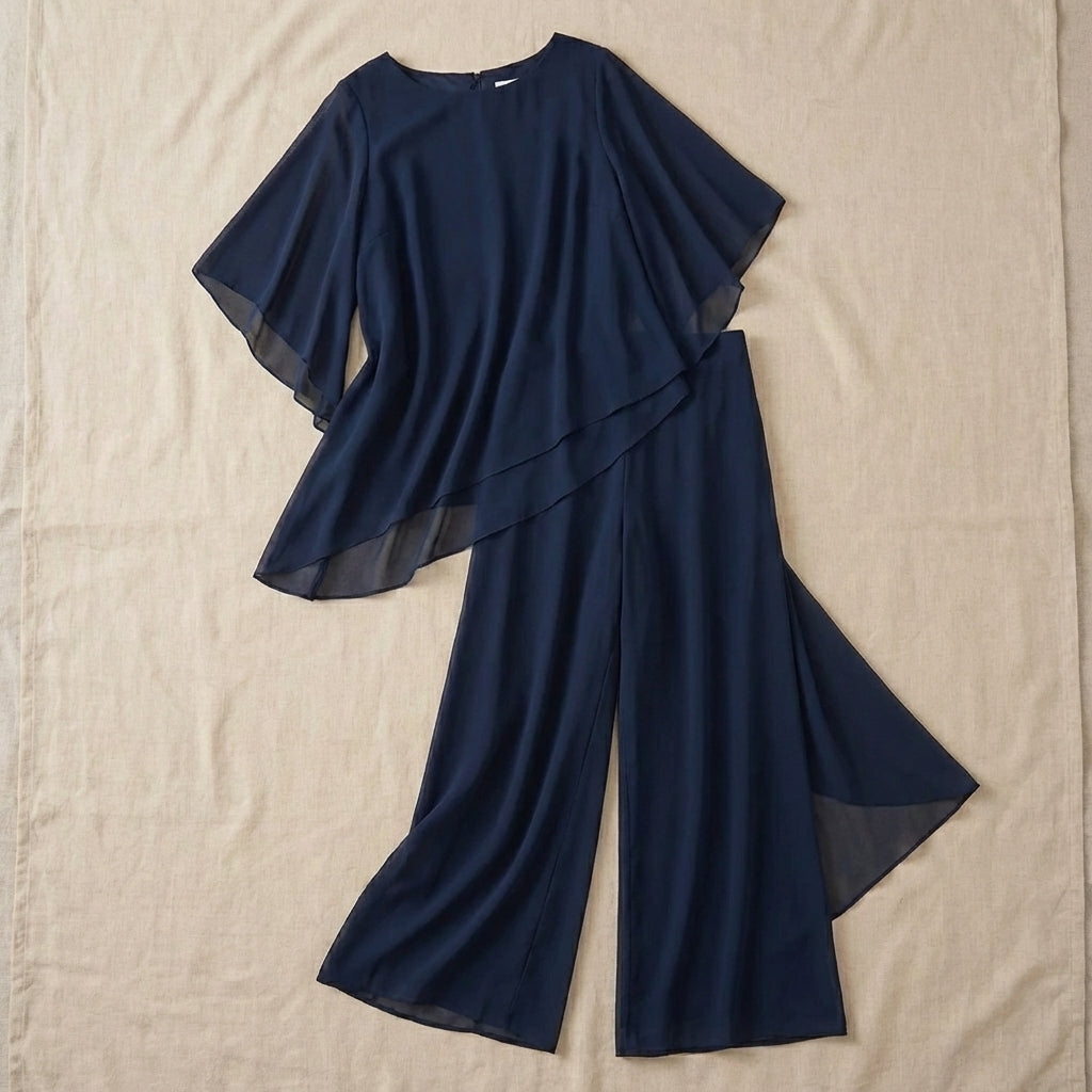 Clara | Top Drapado con Pantalones Palazzo