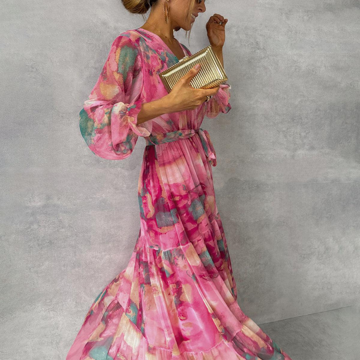 Vestido Cruzado con Estampado Floral
