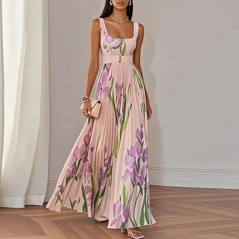 Lidia | Vestido Maxi Floral Elegante en Línea A