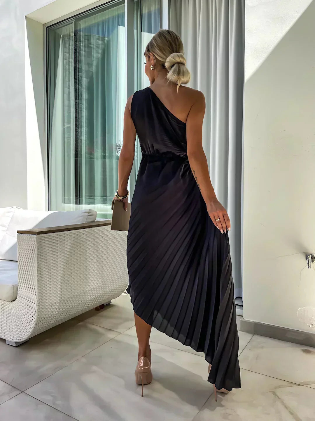 Eya™ | Elegante Vestido Maxi Floral de Un Hombro