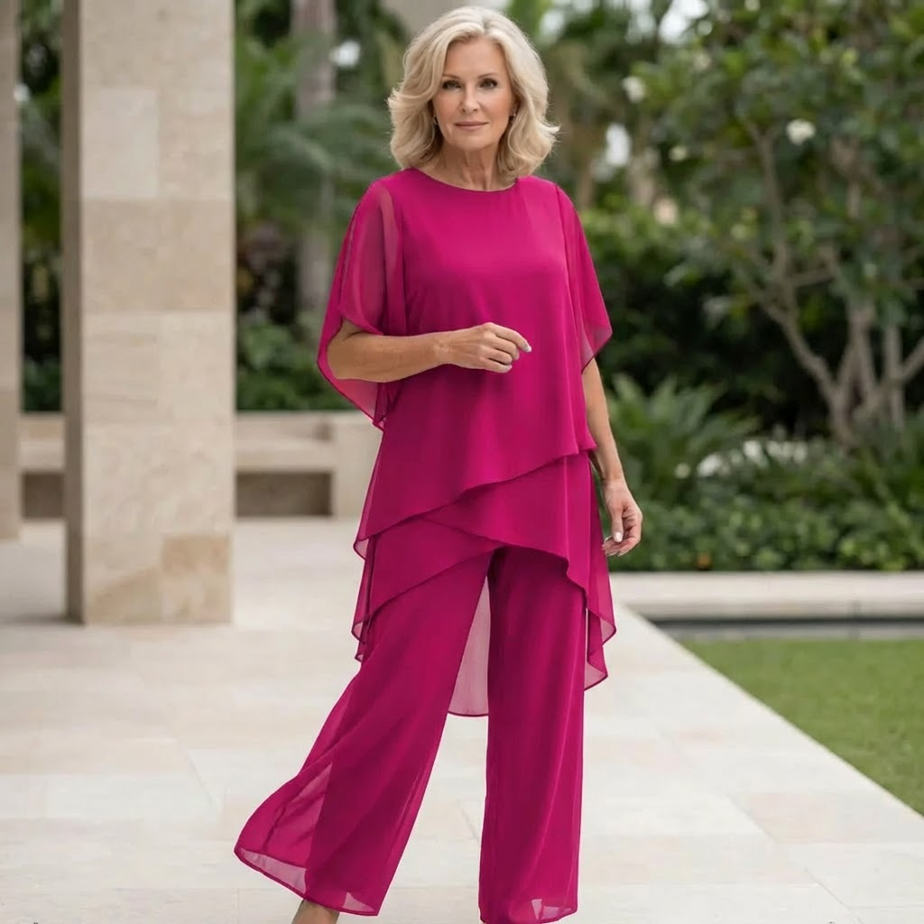 Clara | Top Drapado con Pantalones Palazzo