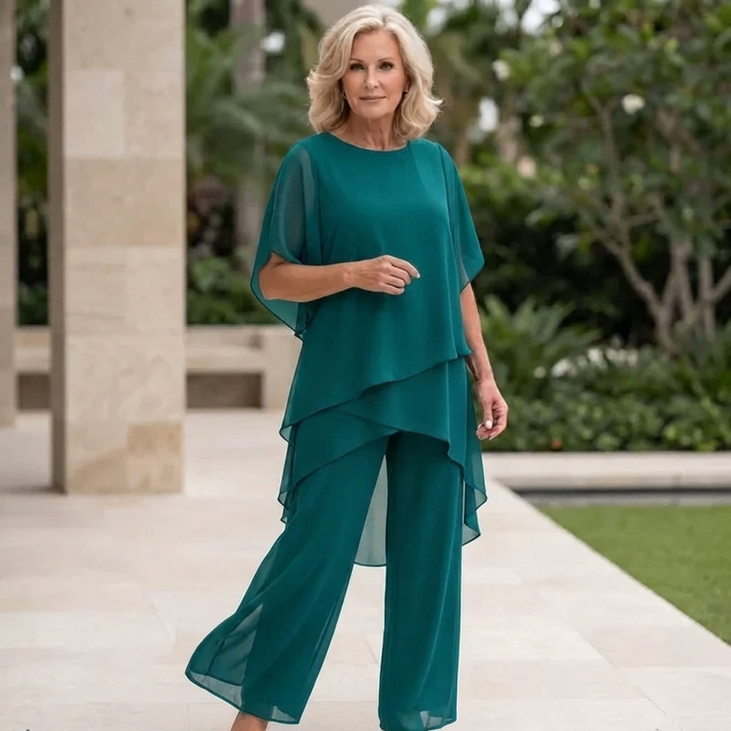 Clara | Top Drapado con Pantalones Palazzo