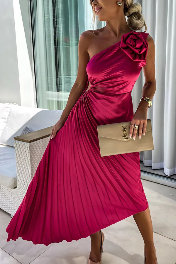 Eya™ | Elegante Vestido Maxi Floral de Un Hombro