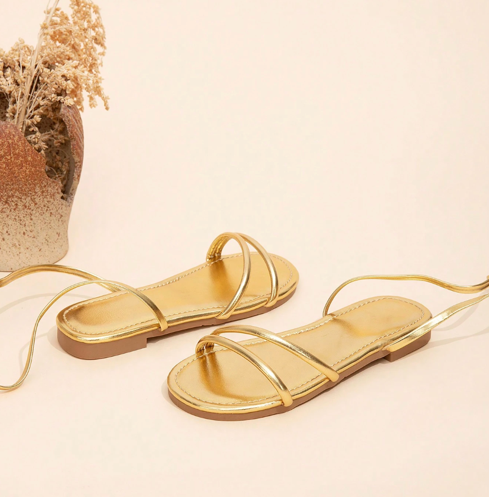 Sandalias Golden Muse™ – Camina con el Brillo de los Dioses