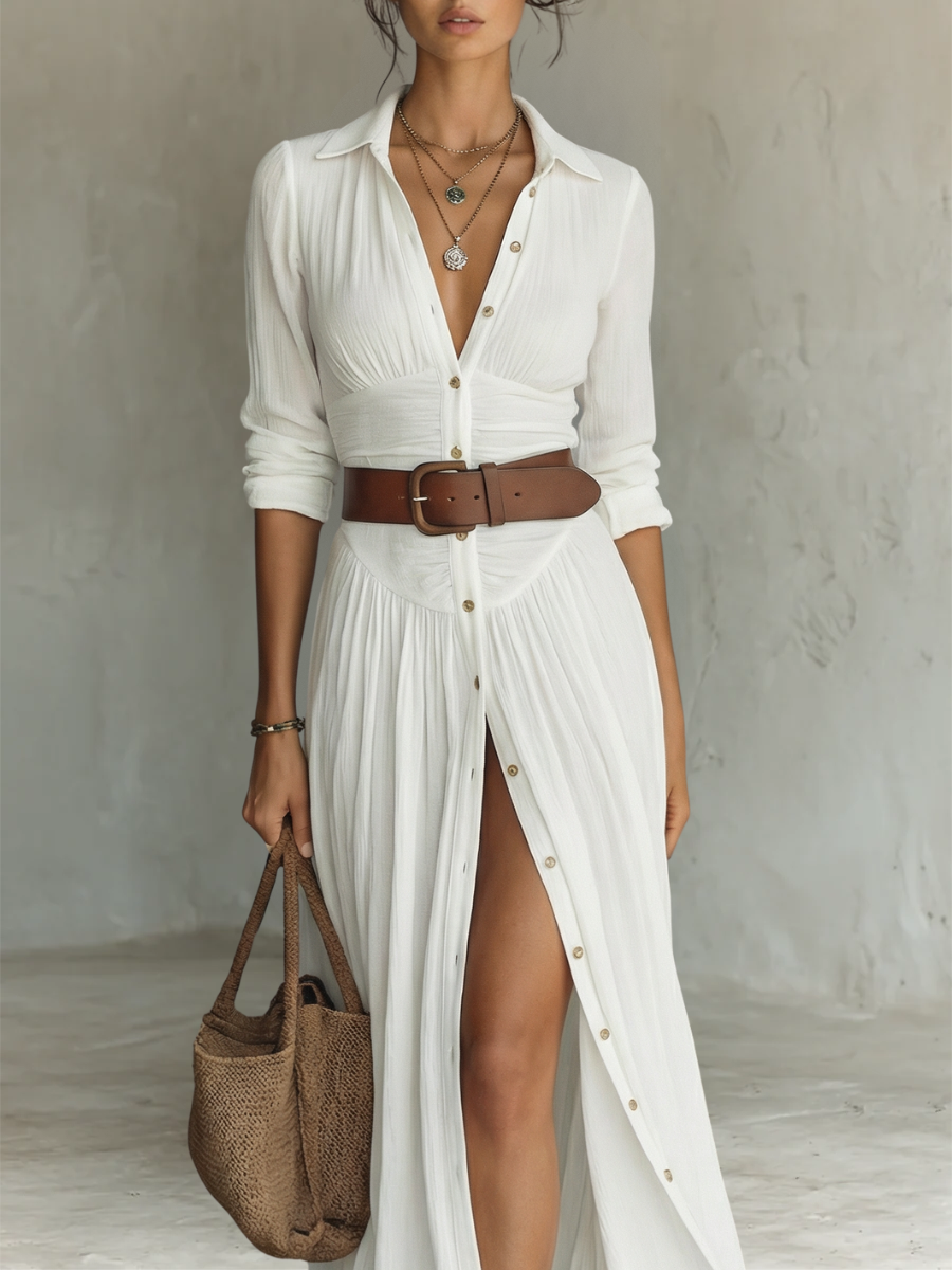 Vestido Lino Pure Elegance™ – Frescura Ancestral, Estilo Moderno