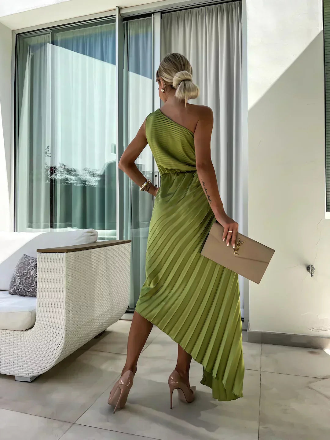 Eya™ | Elegante Vestido Maxi Floral de Un Hombro
