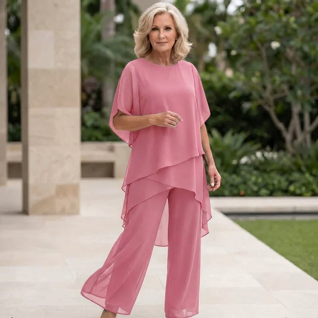 Clara | Top Drapado con Pantalones Palazzo